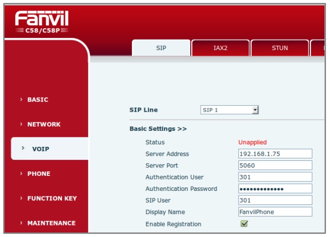 60秒 Fanvil IP Phone 極速連接 Elastix Step4