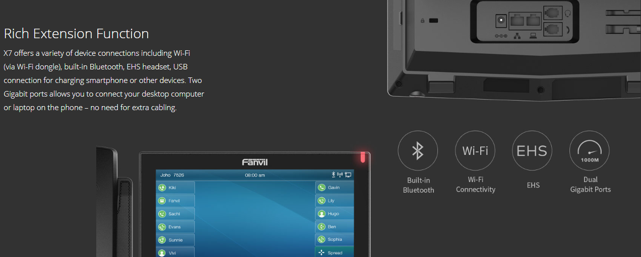 Fanvil X7 7" touch Screen Gigabit IP Phone (POE) - Hong Kong Distributor - 香港代理